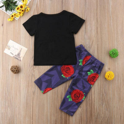 

2PCS Newborn Baby Boy Gentleman T-shirt TopsFlowers Pants Outfits Clothes Set