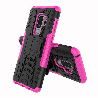 

Fivice Samsung S9 Plus Case TPU anti-fall tire pattern back clip bracket phone case