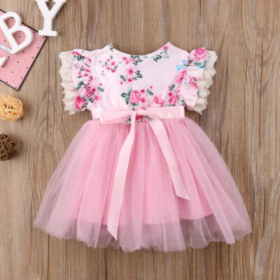 

Baby Newborn Girl Clothes Flower Bodysuit Romper Suspender Skirt Jumpsuit Dress
