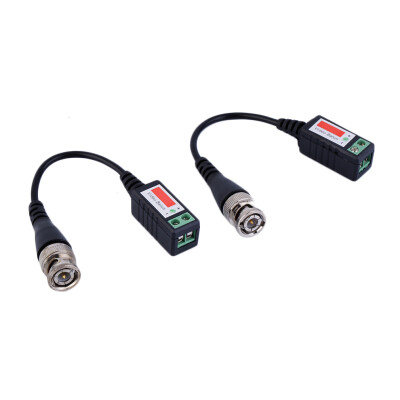 

2Pcs 1 Channel Passive Video Balun Transceiver BNC CCTV Connector CAT5 Cable