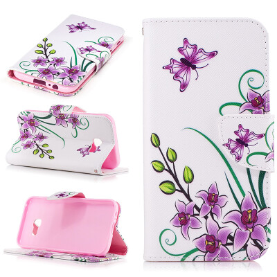 

Pink butterfly Design PU Leather Flip Cover Wallet Card Holder Case for SAMSUNG Galaxy A5 2017