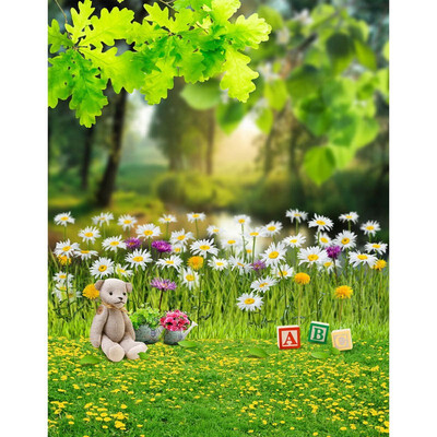

Spring Field Photo Backdrop 57FT Vinyl Fabric Cloth Digital Printing for Kids Birthday Photo Background s-2271