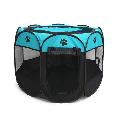 

Detachable Foldable Octagonal Pet Fence Tent Portable Oxford Cloth Kitten Puppy Playpen Cage