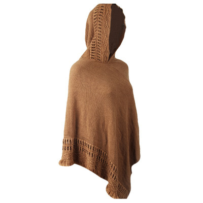 

Women Knitted Poncho Irregularity Sweep Hoodde Fashion Tassel Lady Coat Sweater Outwear
