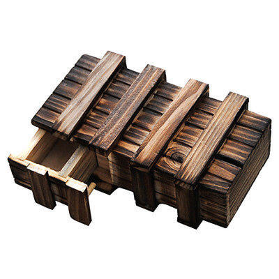 

Magic Chinese Puzzle Box Wooden Secret Compartment Intelligence Brain Xmas Gift