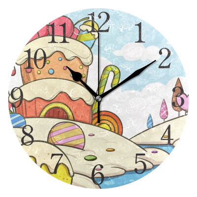 

Wall Clock Arabic Numerals Design Candy Cake Round