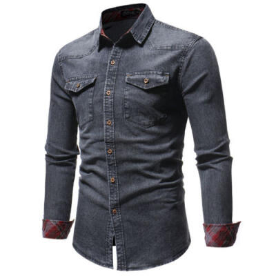 

Men Casual Stylish Slim Fit Long Sleeve Casual Business Formal Dress Shirts Tops