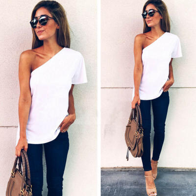 

Womens Ladies Baggy Oversized Batwing Sleeve Off The Shoulder Bardot T Shirt Top