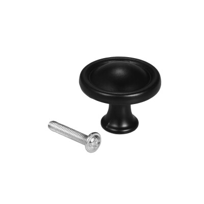 

LEEDIS Single Hole Flat Black Cabinet Knob American Style Drawer Pull Drawer Handle Round Cabinet Handle Pull Knob