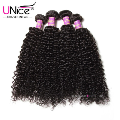 

UNice Peruvian Jerry Curly Hair Remy Human Hair Weaves 400g