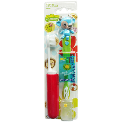 

Lei governance DrRAY children&39s animal world toothbrush gift equipment pointed hair type bristles to send brush cover modeling random
