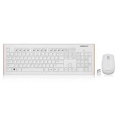 

Chong наслаждаться (Conson) CS8500 6D белой беспроводной клавиатурой и мышью набор ноутбука компьютерного офисом беспроводного оптической мыши и клавиатура набор