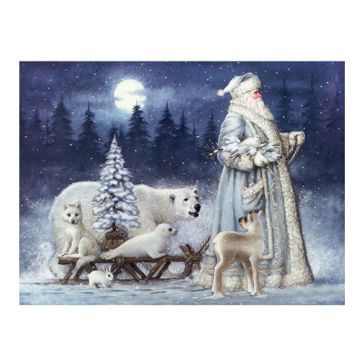 

UpperX Santa Claus & Animals 5D Diamond Painting Embroidery DIY Paint-By-Number Kit Home Wall Decor 4030cm White