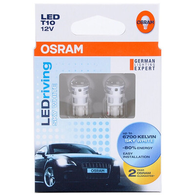 

OSRAM W5W / T10 Светодиодная фара Автомобильная лампа Светодиодная лампа Светодиодный дневной свет 2880SW Объектив [6700K Белый 12V1W] (2 палочки)