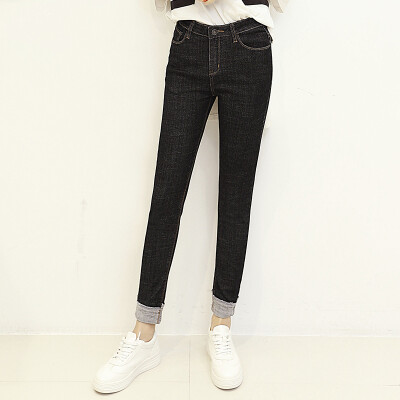 

KUOYIHOUSE High Cut Slim Tapered Jeans