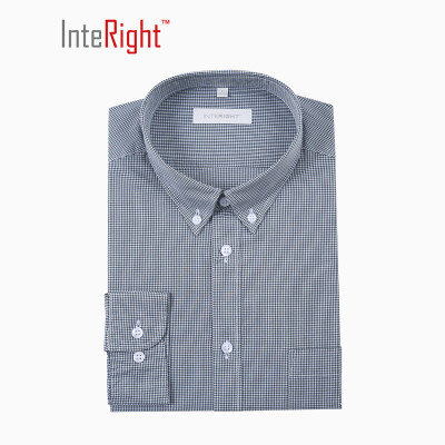 

INTERIGHT Cotton Paper Water Wash Men's Long Sleeve Shirt Light Blue XL