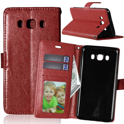 

Brown Style Classic Flip Cover with Stand Function and Credit Card Slot for Samsung GALAXY J5 2016/J510