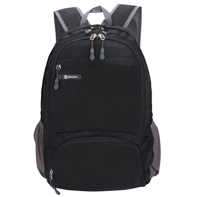 

SVVISSGEM shoulder bag light breathable outdoor leisure backpack bag bag folding bag shopping bag men&women travel skin bag SA-7318 black
