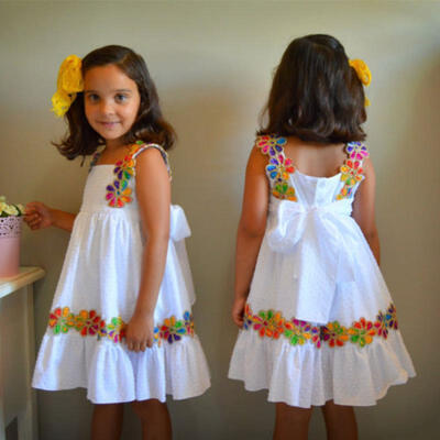 

Flower Kids Baby Girl Dress Bow Knot Floral Wedding Birthday Party Dress Clothes