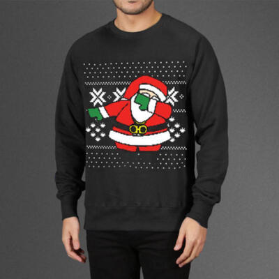 

US Stock Dabbing SANTA Xmas Christmas Sweater Jumper Pullover Tops Sweatshirt