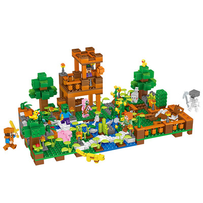 

Mi bloque de construcción de bloques de casa de bosque de DIY mundo ilumina juguetes compatibles con Legoed Minecrafted City