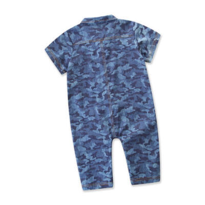 

Toddler Baby Boys Girls Outfit Camouflage Denim Jumper Bodysuit Romper Clothing