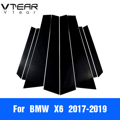 

Vtear For BMW 1 3 5 series For BMW X1 X3 X5 accessories car window BC pillar sticker trim black mirror reflection panel Exterior