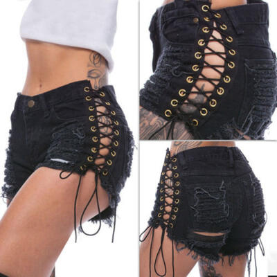 

Womens Sexy Hot Pants Summer Casual Lace Up Slim High Waist Short beach Shorts