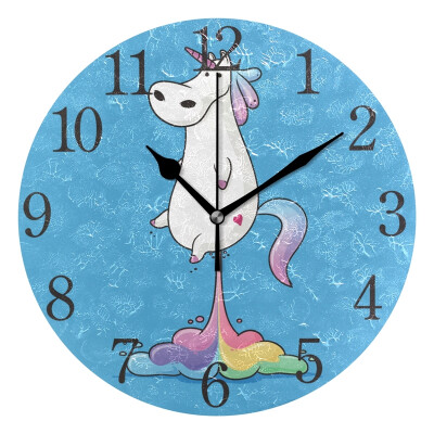 

Wall Clock Unicorn Round Wall Clock Arabic Numerals Design