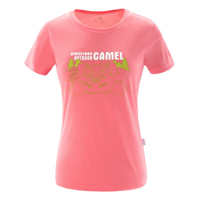 

Camel CAMEL outdoor T-shirt men&women round neck T thin short-sleeved T-shirt female A7S109194 pink L