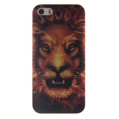 

Flame Lion Pattern Мягкий тонкий ТПУ Резиновая крышка силиконовый гель чехол для IPHONE 5/5S/5SE