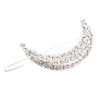 

New Women Crystal Moon Rhinestone Hair Clip Headband Hairpin Clamps Shining