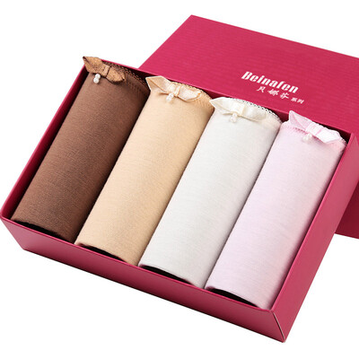 

EASINESS EC3007 Женское нижнее белье Бамбуковое волокно Кружевное кружево Сексуальные брюки с талией 【4】 L