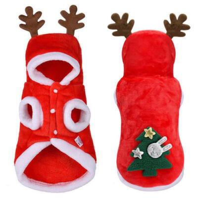 

Dog Cat puppy Pet Christmas Winter Warm Jumper Santa Elf Xmas Clothes -XL