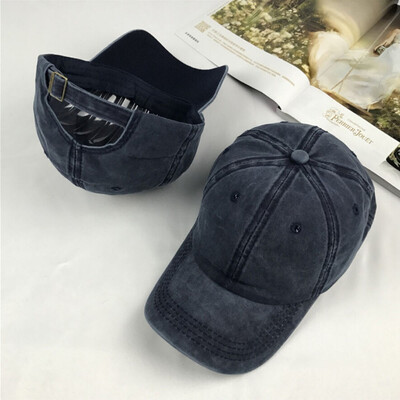 

Cotton Cap Baseball Caps Hat Adjustable Polo Style Washed Plain Solid Visor
