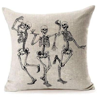 

UpperX Halloween Skull Pillow CoversHome Decor Halloween Gifts Linen Sofa Throw Pillow Case Cushion Cover 18inch x 18inch