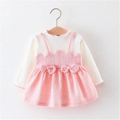 

USA Toddler Infant Kids Baby Girls Bow-Knot Casual Tutu Princess Party Dresses