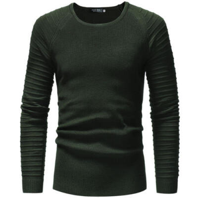 

Mens Warm Slim Basic Knitted Round Neck Pullover Sweater Shirt Undershirt ZM