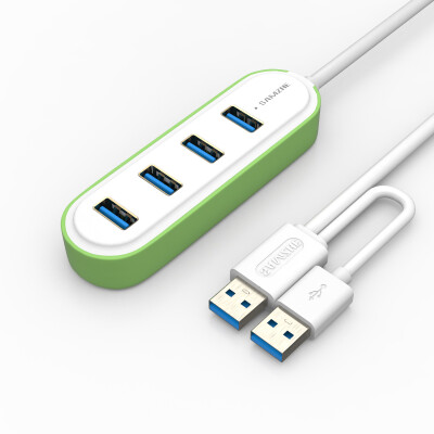 

Shanze (SAMZHE) JXQ-C08 USB splitter USB3.0 high-speed expansion excellent fashion 4 HUB hub dual power 1.2 m light blue