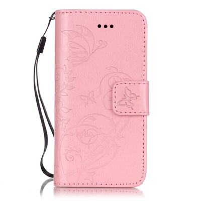 

Gold Flower Design PU Leather Flip Cover Wallet Card Holder Case for IPHONE 5S