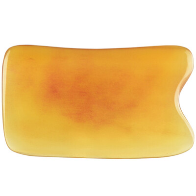 

Plateau boat GB11 scraping plate natural white yak horn scraping board to send meridian velvet bag
