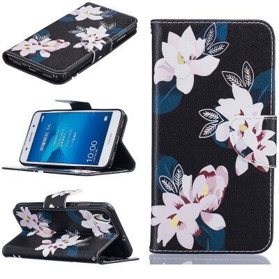 

Black lily Design PU Leather Flip Cover Wallet Card Holder Case for HUAWEI Honor 5A/Y6 II