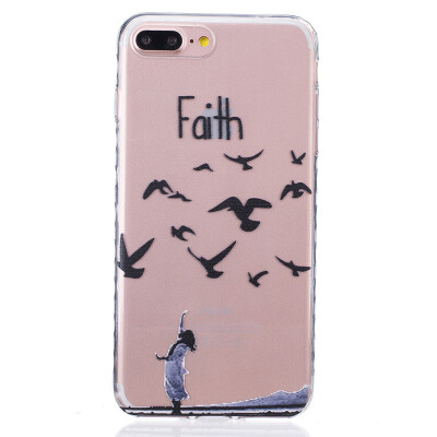 

Woman birdie Pattern Soft Thin TPU Rubber Silicone Gel Case Cover for IPHONE 7 Plus