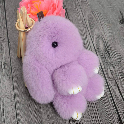 

MyMei 2016 New Rex Furs Rabbit Plush Toys Key Ring Keychain Pendant Bag Car Charm Tag Cute Mini Rabbit Toy Doll Real Fur Monster
