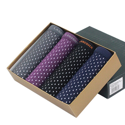 

[Jingdong supermarket] Langsha men's underwear triangular trousers mesh U convex breathable youth panties men 4 gift box mixed color 180 / XXL