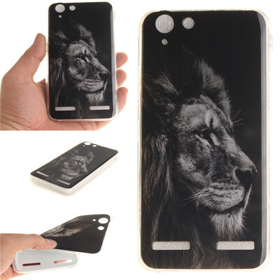 

Black lion Pattern Soft Thin TPU Rubber Silicone Gel Case Cover for Lenovo VIBE K5
