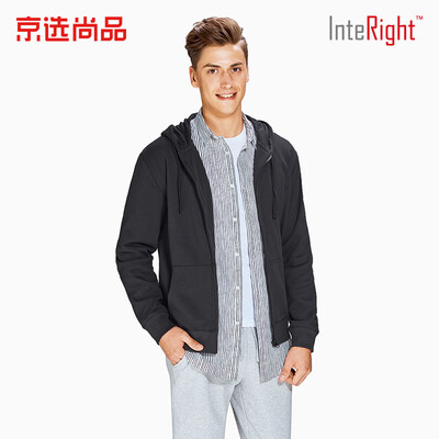 

JXUAN still goods �INTERIGHTINTERIGHT sweater mens hooded cardigan terry sweater coat black