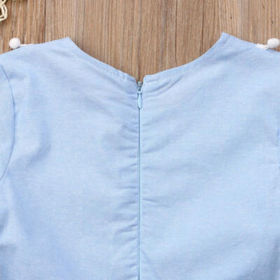

Baby Kids Girls Long Sleeve Dress Cotton Party Wedding Pageant Princess Dresses