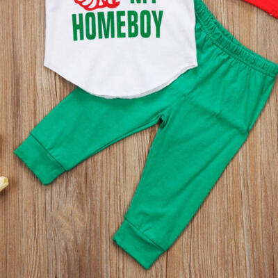 

2Pcs Casual Toddler Kids Boys Santa Tops T-shirt Pants Outfits Set Clothes 1-6Y