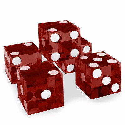 

Outdoor Set of 5 Grade AAA 19mm Casino Transparent Dice with Razor Edges